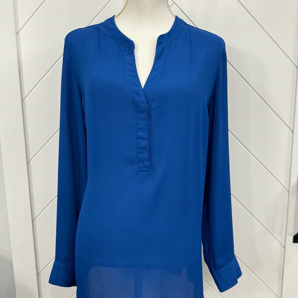 Rose & Olive Curelean Relaxed Blouse with Mandarin Collar